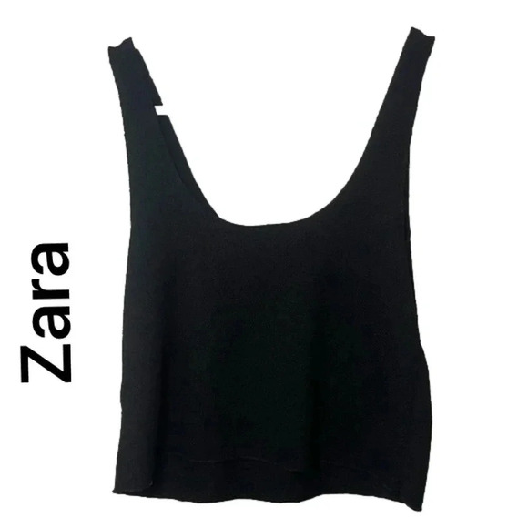 ☀️Zara Crop Black Tank - Picture 1 of 3